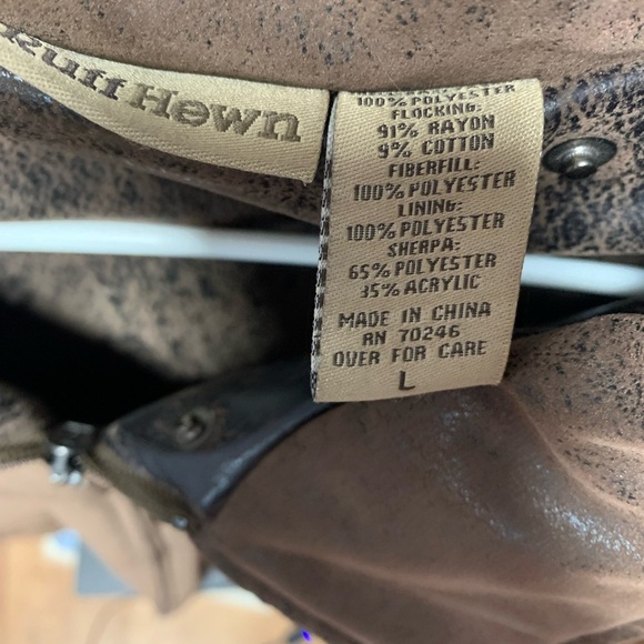 Ruff Hewn Men’s Vintage Inspired Bomber Aviator jacket Collared Brown Size Large - Picture 3 of 8